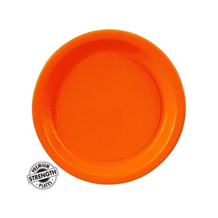 BIRTHDAY EXPRESS Birthday Express 263555 Round Paper Dessert Plates; Sunkissed Orange - Size 48 263555